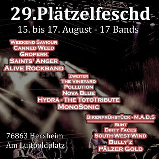 29. Plätzelfeschd – Herxheim – Kombiticket Fr & Sa