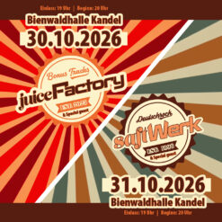 juiceFactory und SaftWerk – Kombiticket – Bienwaldhalle Kandel – 30. und 31.10.2026