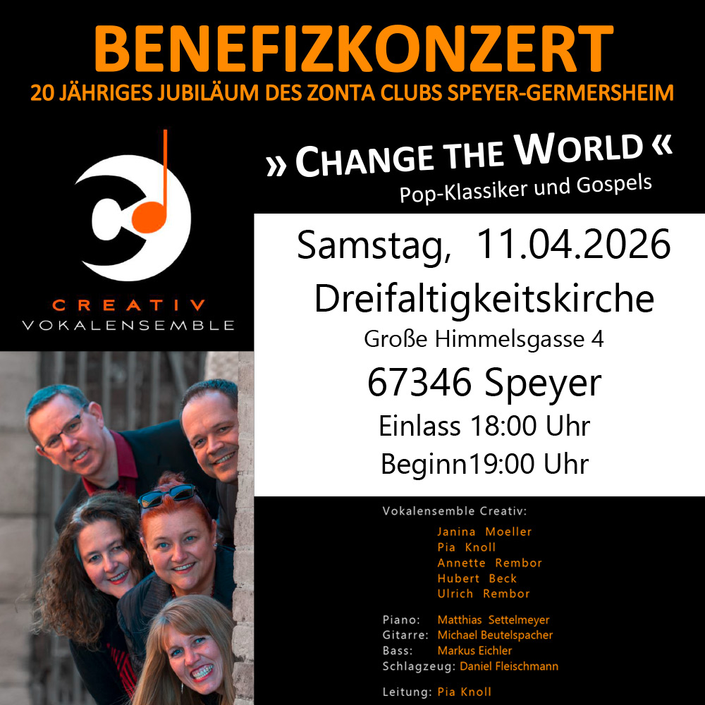 Vokalensemble Creativ – Benefizkonzert Speyer – Sa 11.04.2026